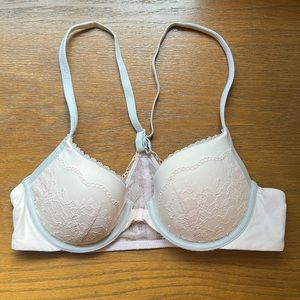 Victorias Secret Racerback Demi Lace Underwired Front Closure Bra. Size 34B